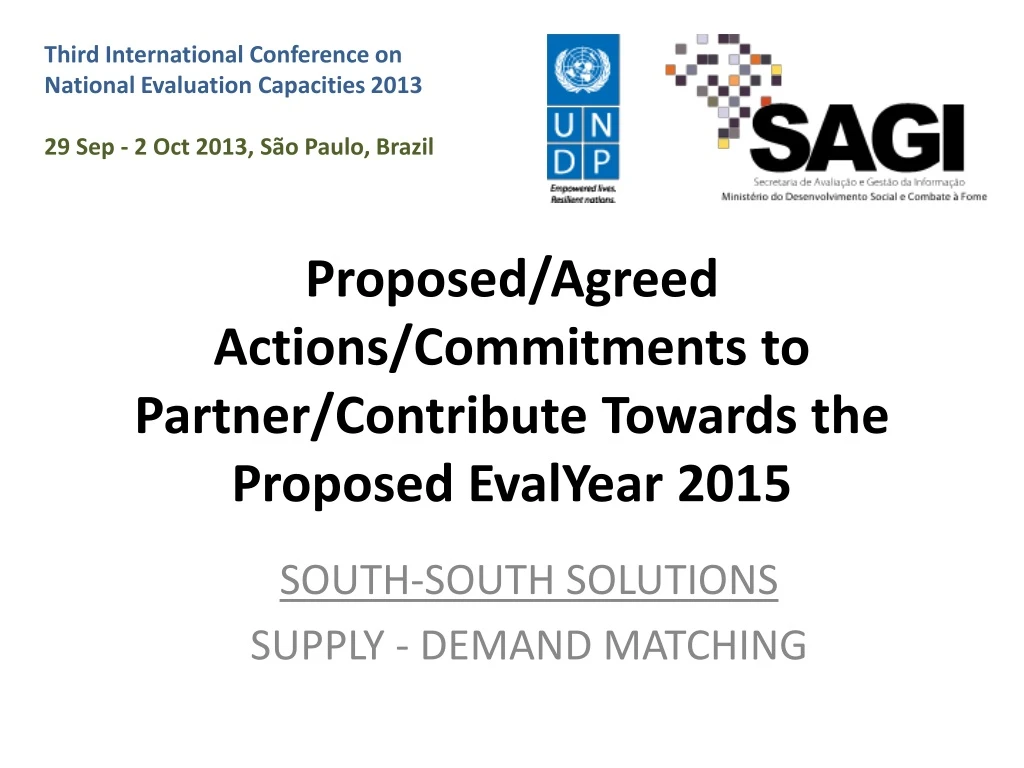 proposed agreed actions commitments to partner contribute t owards the proposed evalyear 2015