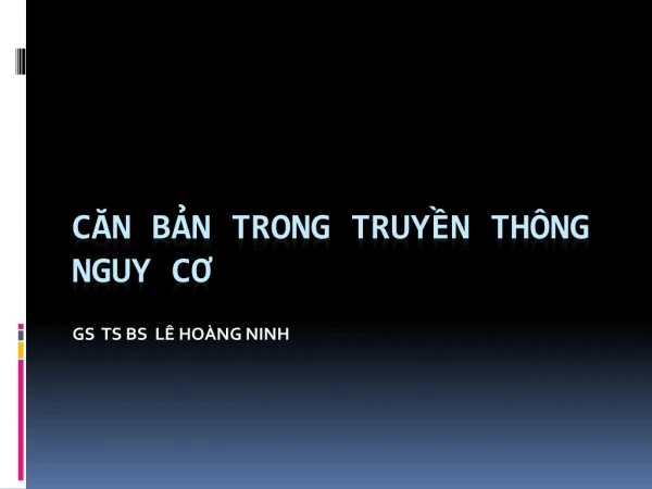 Căn bản trong truyền thông nguy cơ