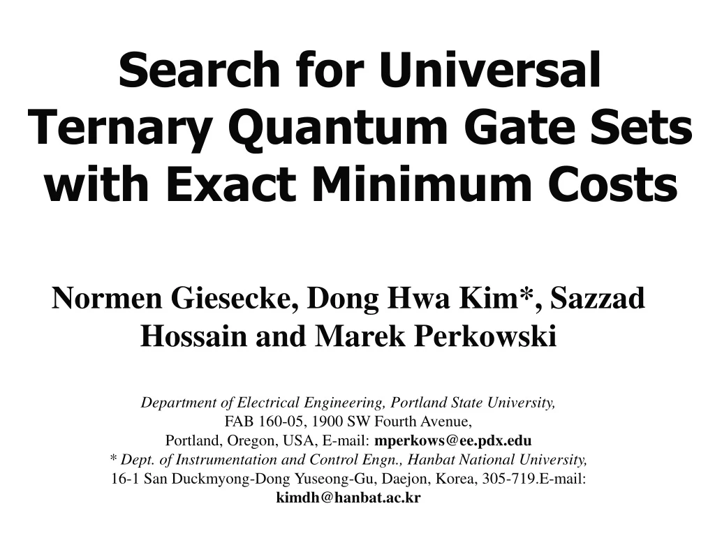 search for universal ternary quantum gate sets with exact minimum costs