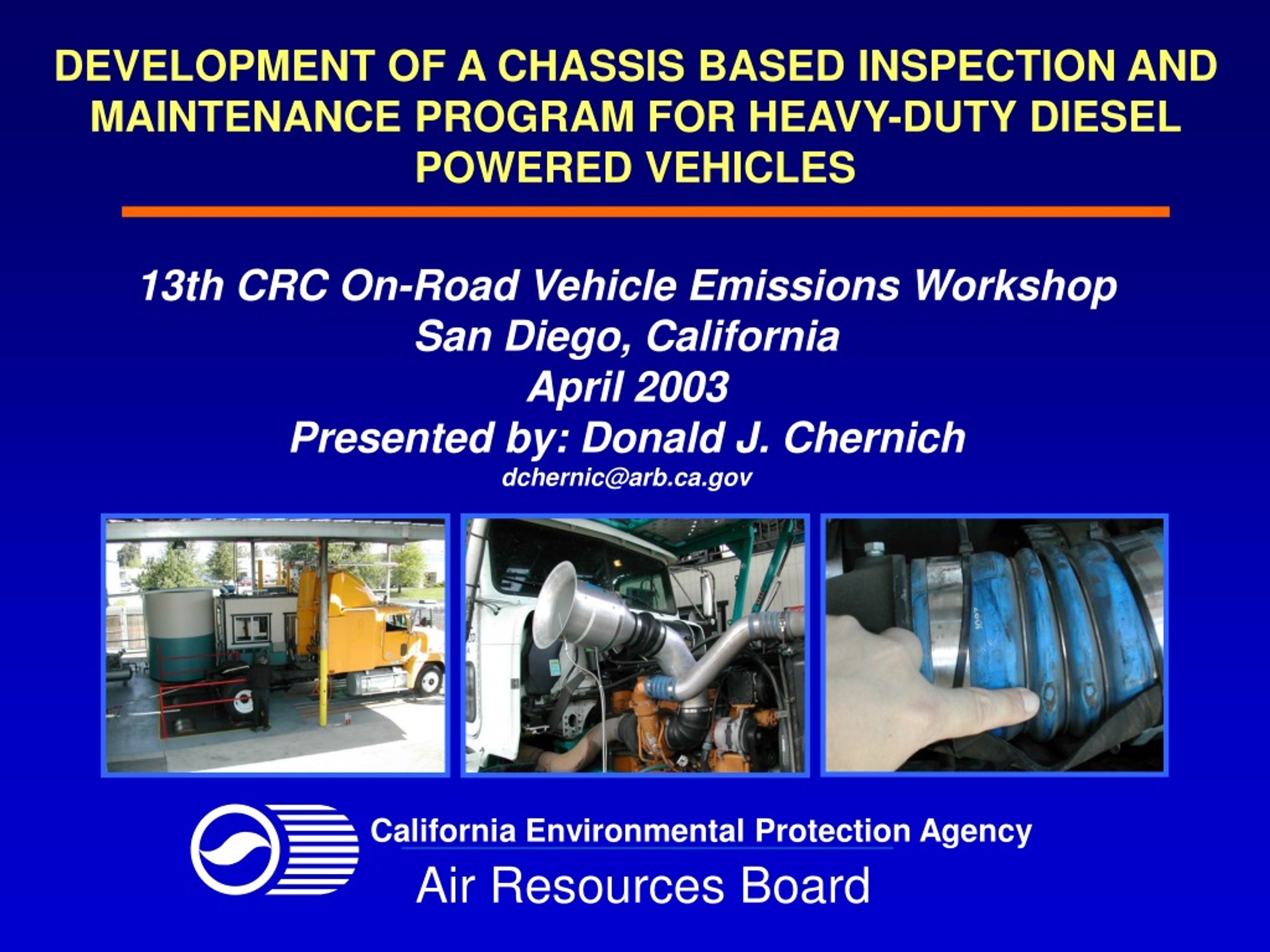 Development of Chassis-Based Inspection and Maintenance Program for Heavy-Duty Diesel Vehicles - slide 1