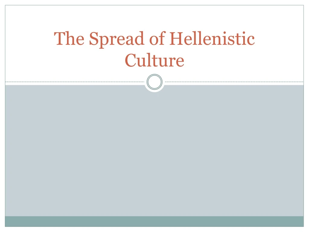 the spread of hellenistic culture