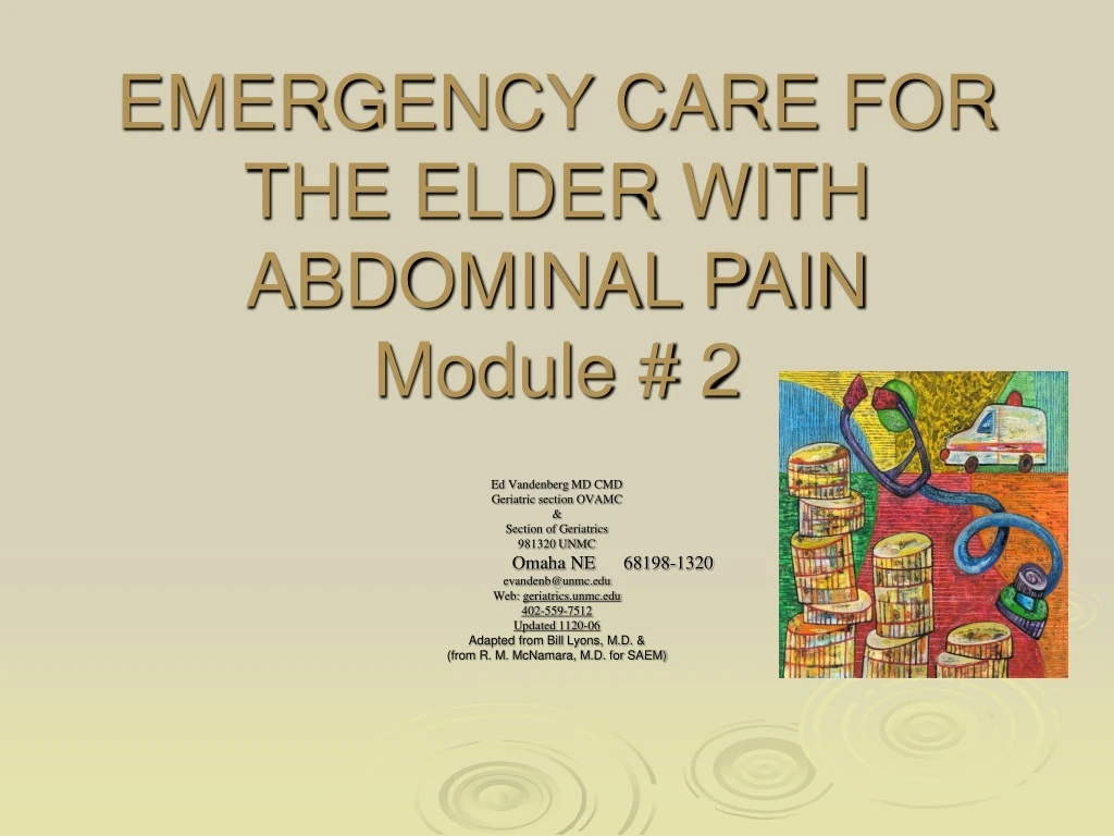 emergency care for the elder with abdominal pain module 2