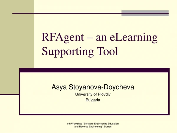RFAgent – an eLearning Supporting Tool