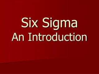 Six Sigma An Introduction