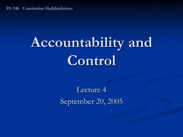 Accountability and Control