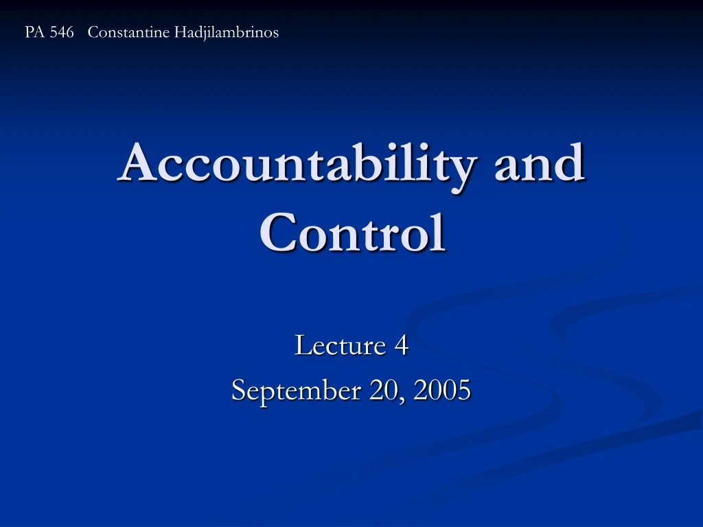 accountability and control