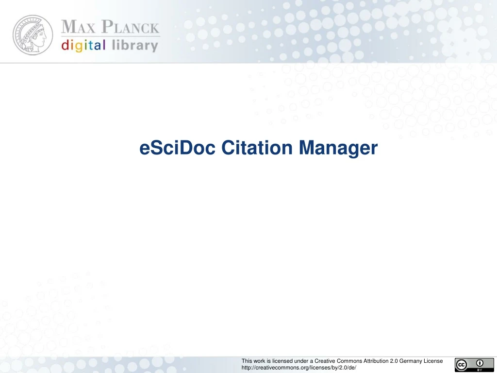 escidoc citation manager