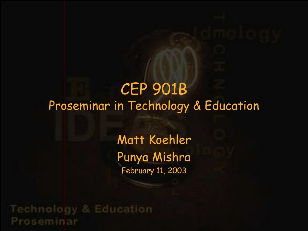 cep 901b proseminar in technology education