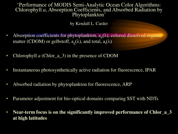 Absorption spectra for water, CDOM, and phytoplankton