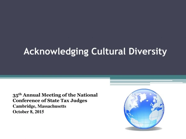 Acknowledging Cultural Diversity