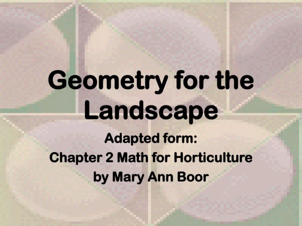 Geometry for the Landscape
