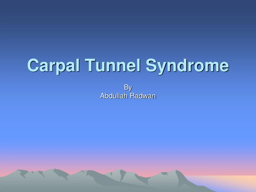 carpal tunnel syndrome