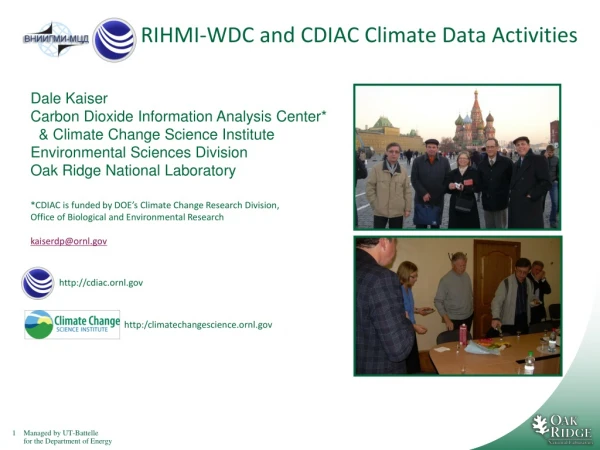 RIHMI-WDC and CDIAC Climate Data Activities