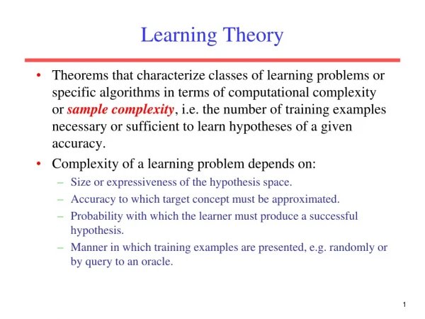 Learning Theory