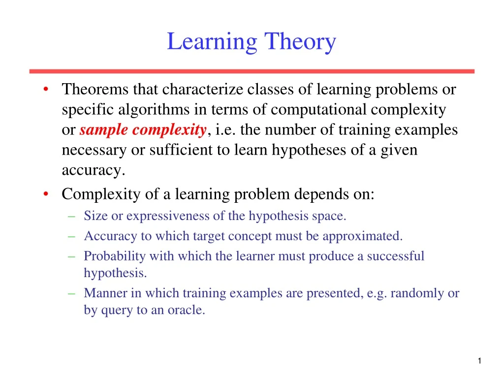 learning theory