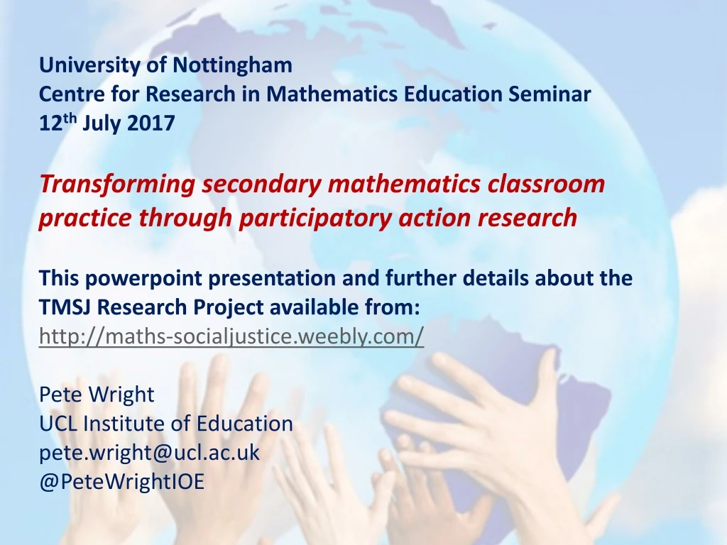 university of nottingham centre for research