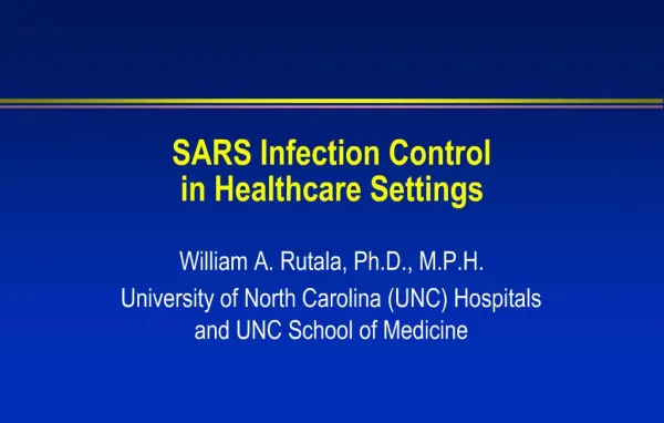 SARS Infection Control in Healthcare Settings