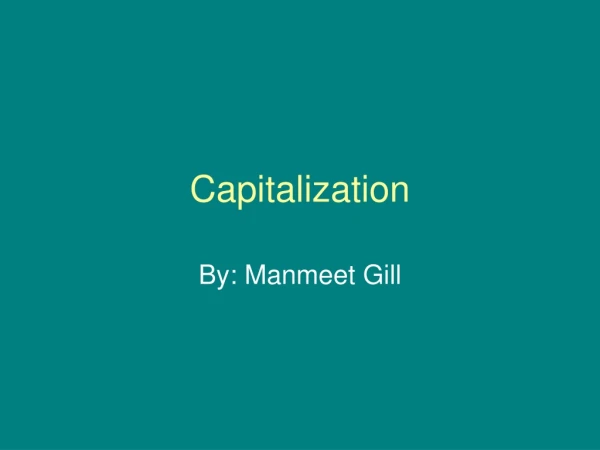 Capitalization