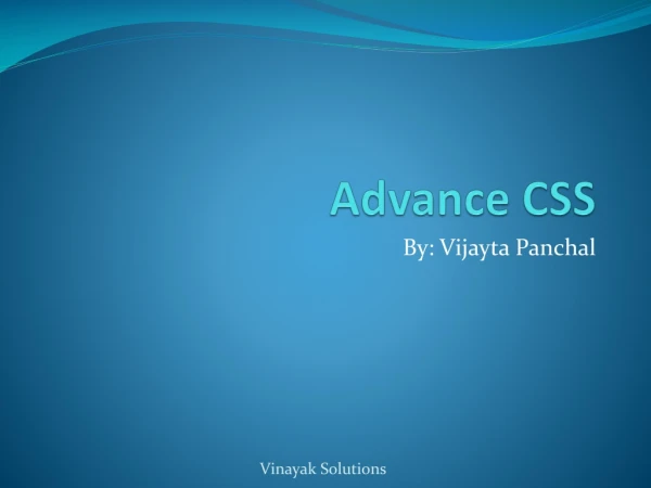 Advance CSS