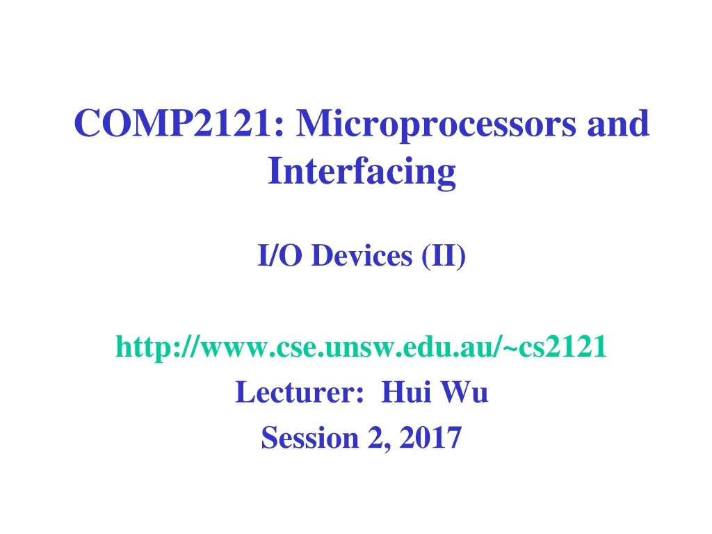 comp2121 microprocessors and interfacing