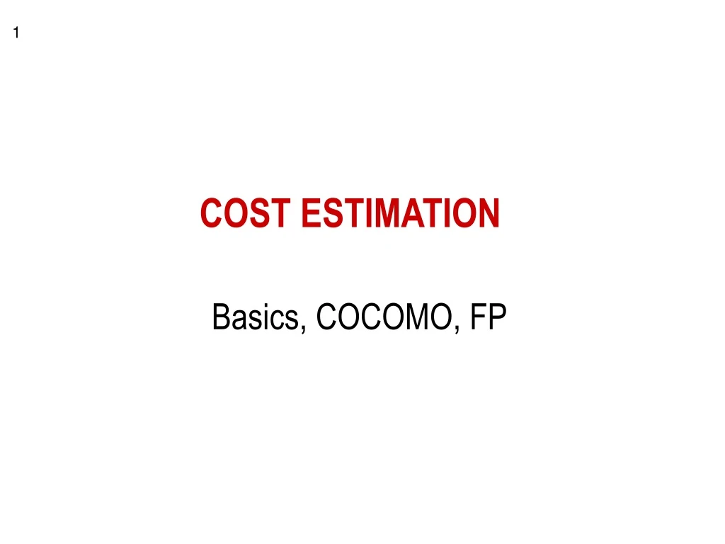 cost estimation