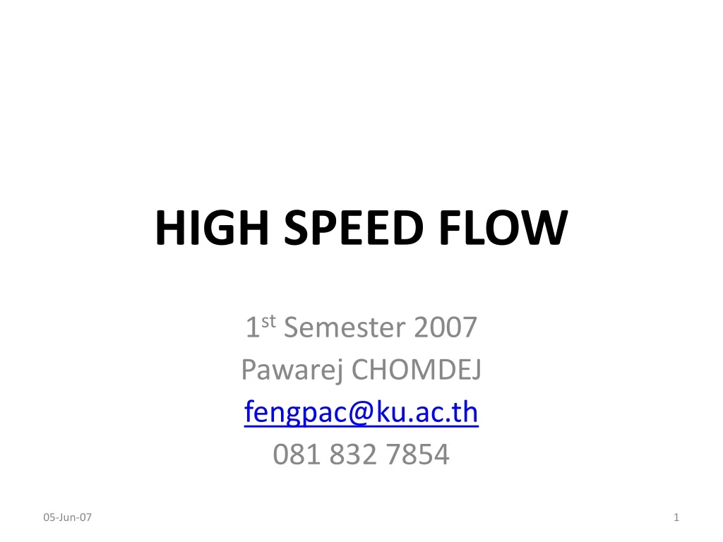 high speed flow