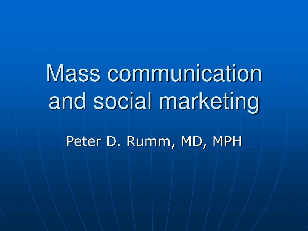 mass communication and social marketing