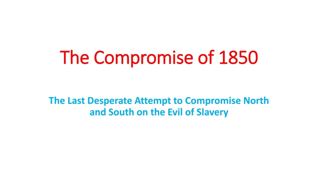 the compromise of 1850