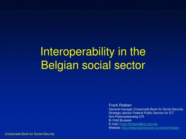 Interoperability in the Belgian social sector