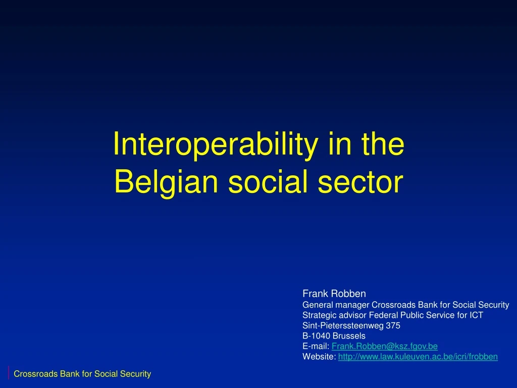 interoperability in the belgian social sector