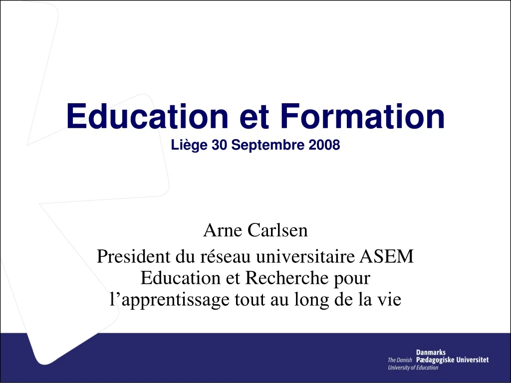 education et formation li ge 30 septembre 2008