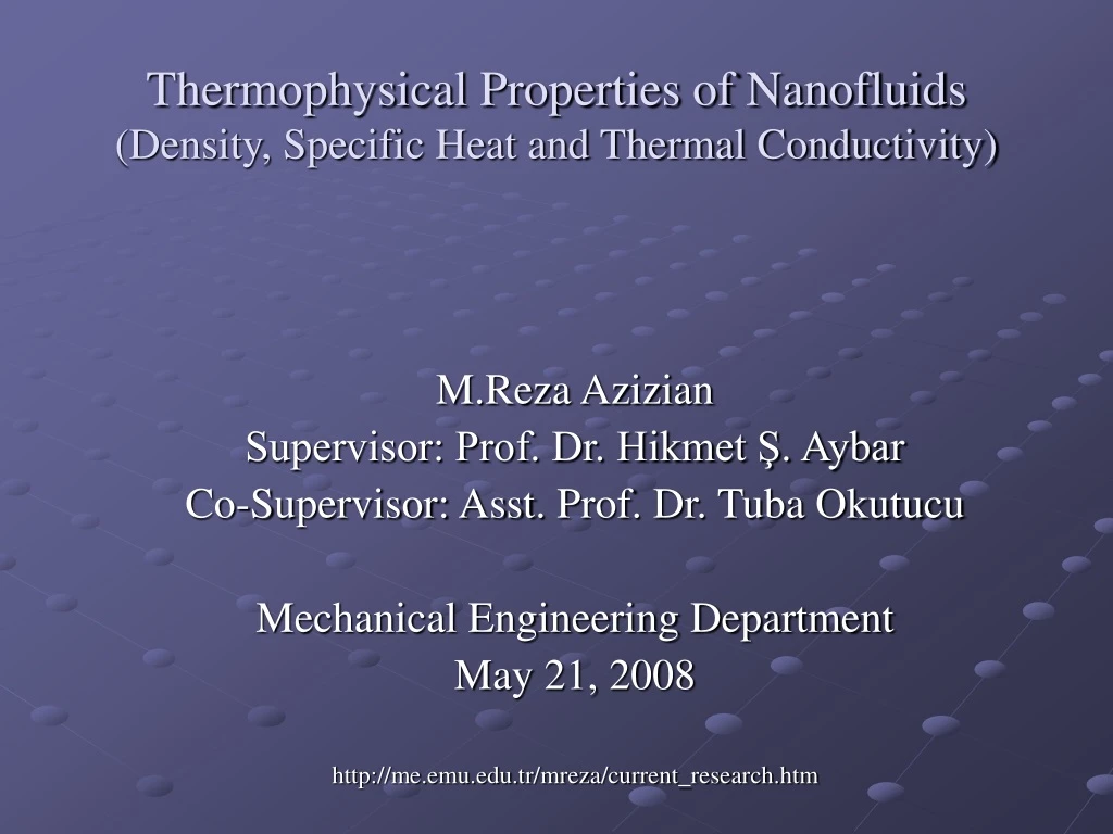 thermophysical properties of nanofluid s density specific heat and thermal conductivity