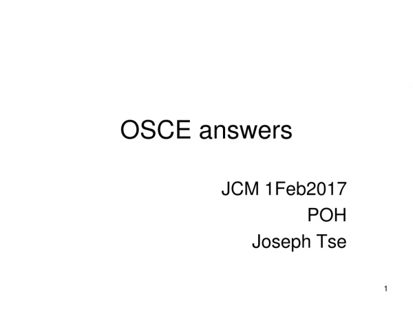 OSCE answers