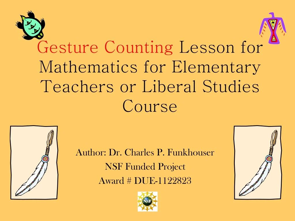 gesture counting lesson for mathematics for elementary teachers or liberal studies course