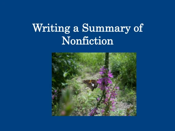 Writing a Summary of Nonfiction