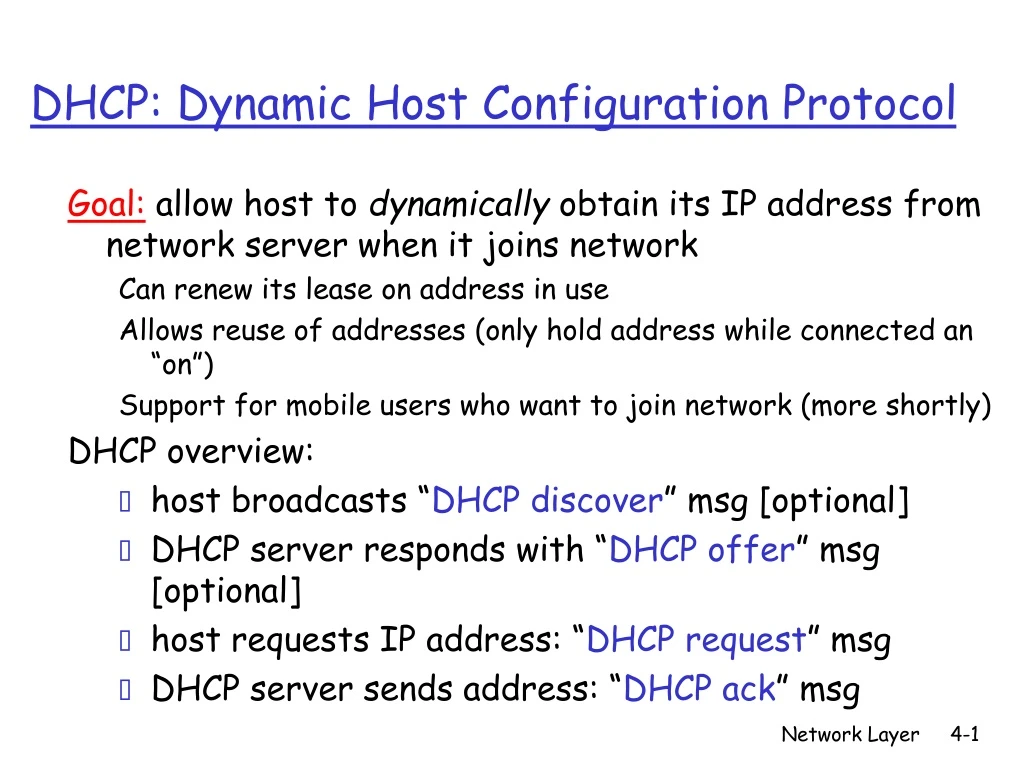 dhcp dynamic host configuration protocol