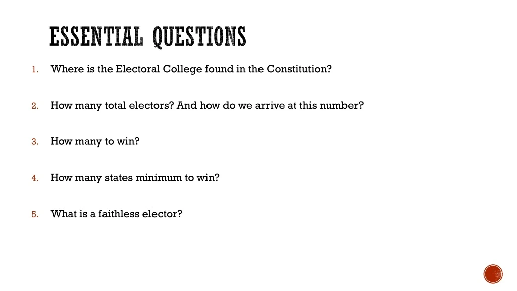 essential questions