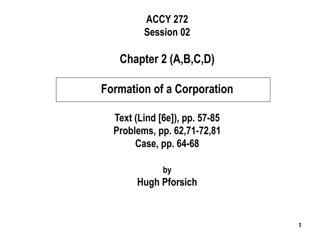 accy 272 session 02 chapter 2 a b c d formation