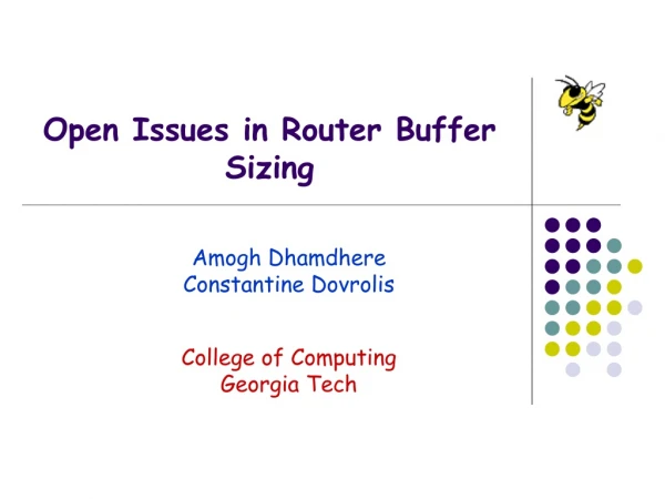 Open Issues in Router Buffer Sizing