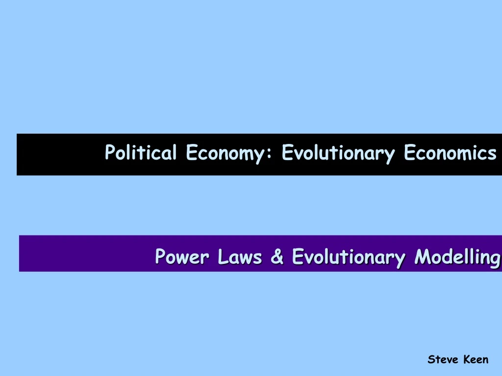 political economy evolutionary economics