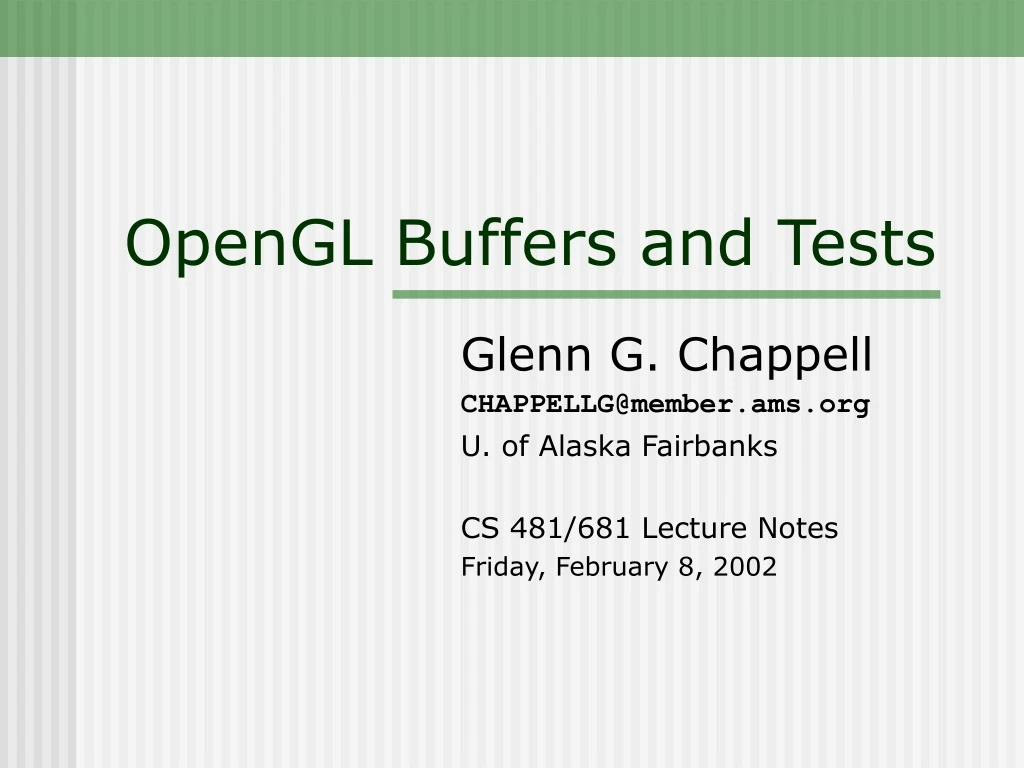 opengl buffers and tests