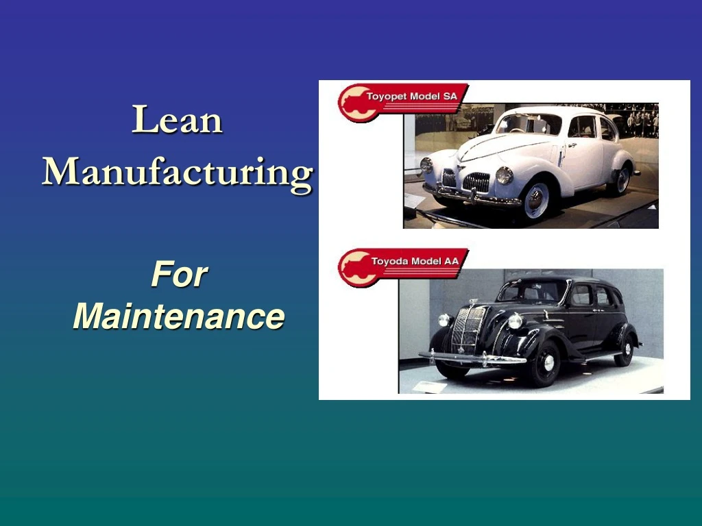 lean manufacturing for maintenance