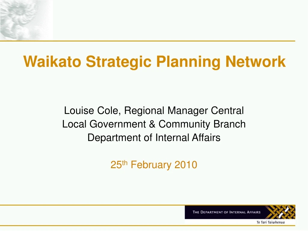 waikato strategic planning network