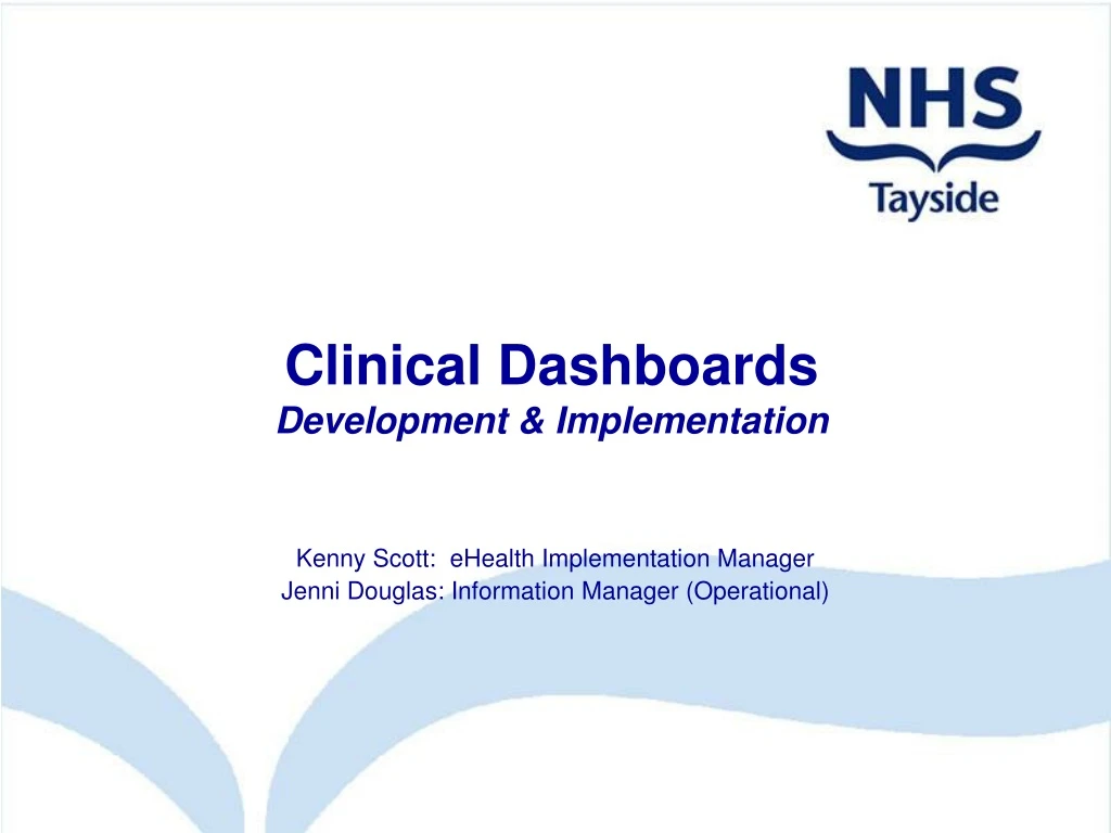 clinical dashboards development implementation