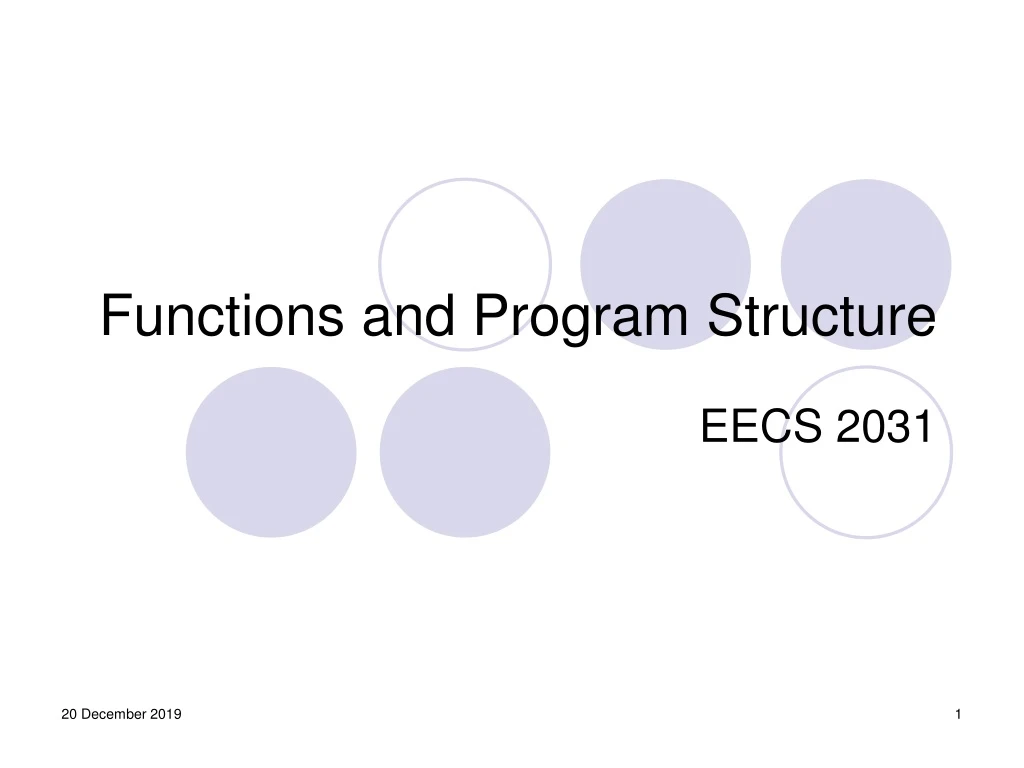 functions and program structure