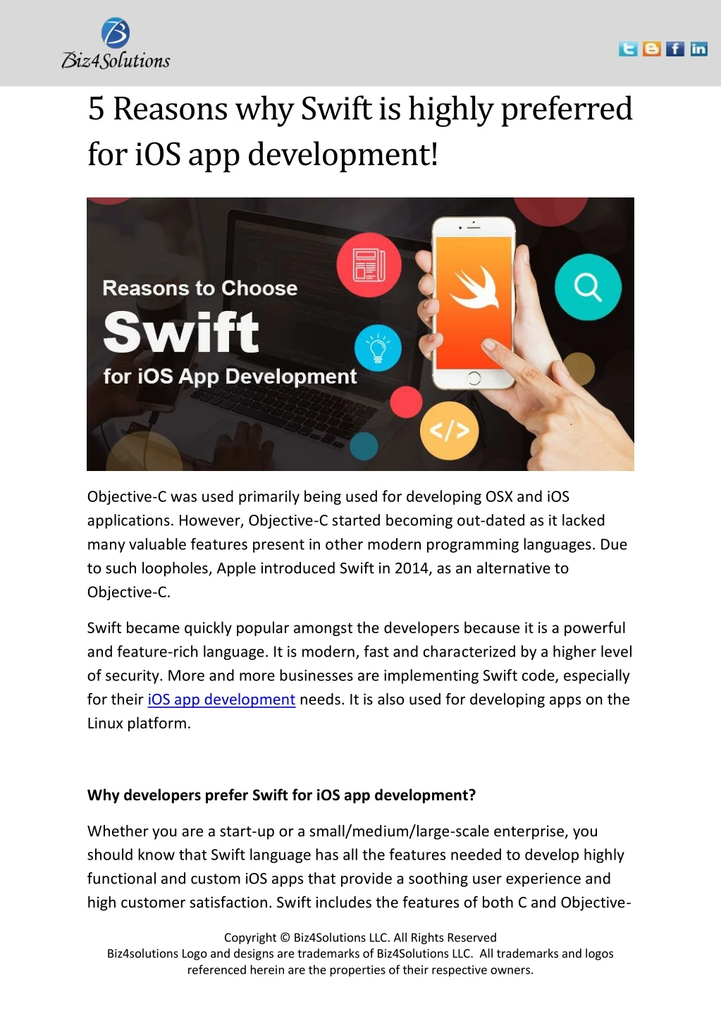 5 reasons why swift is highly preferred