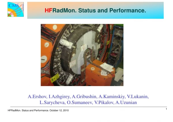 HF RadMon. Status and Performance.
