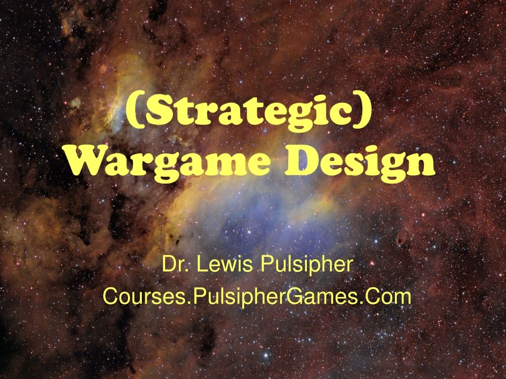 strategic wargame design