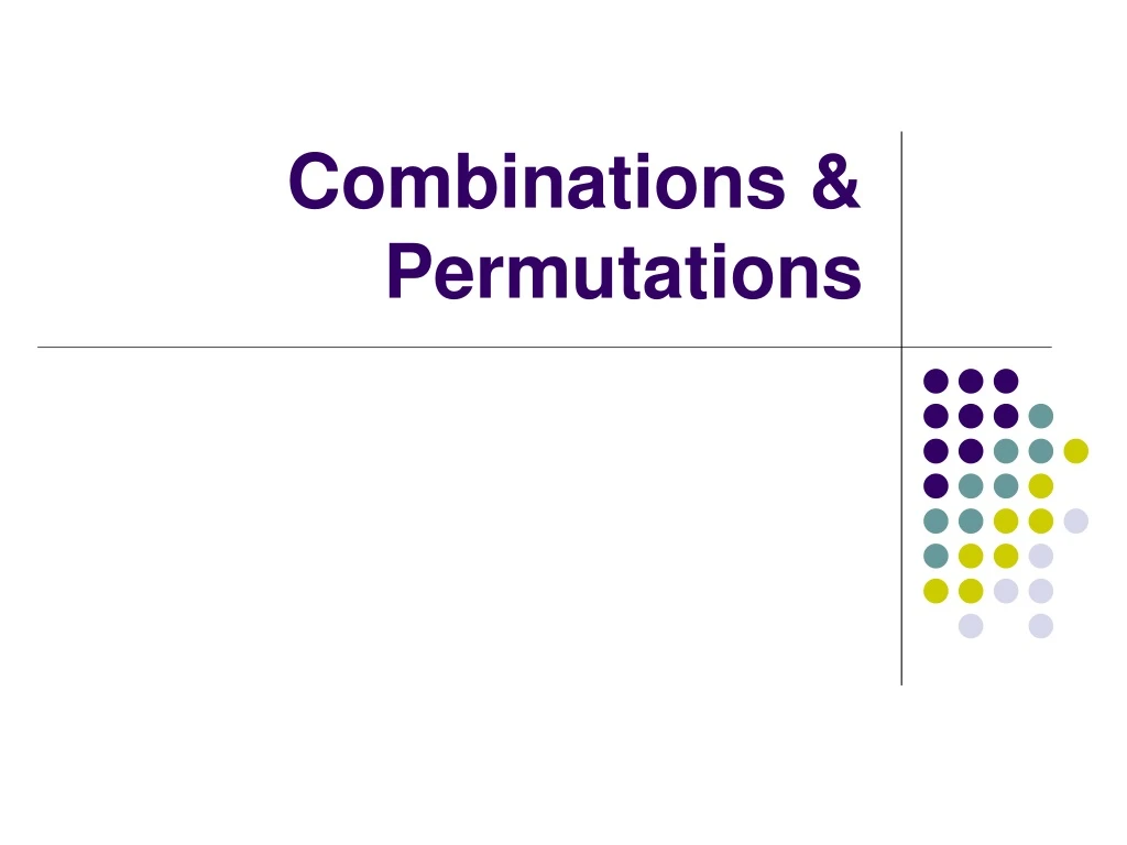 combinations permutations