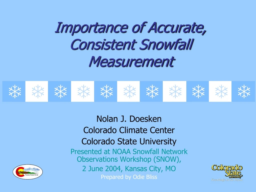 importance of accurate consistent snowfall measurement